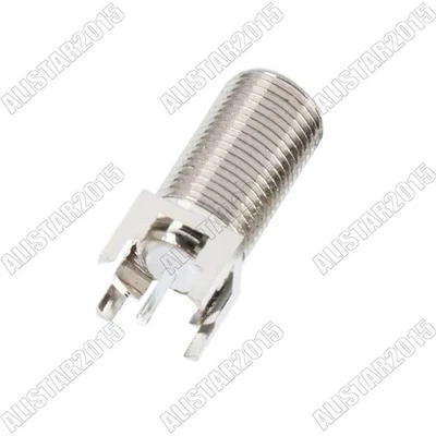 100x F-Type Female Straight Thru Hole vertical PCB Mount Coaxial TV Connector - Image 1 of 2