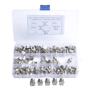 Lot de 50 - Écrous et vis de cage M6x16 pour montage en rack avec - Photo 1/7