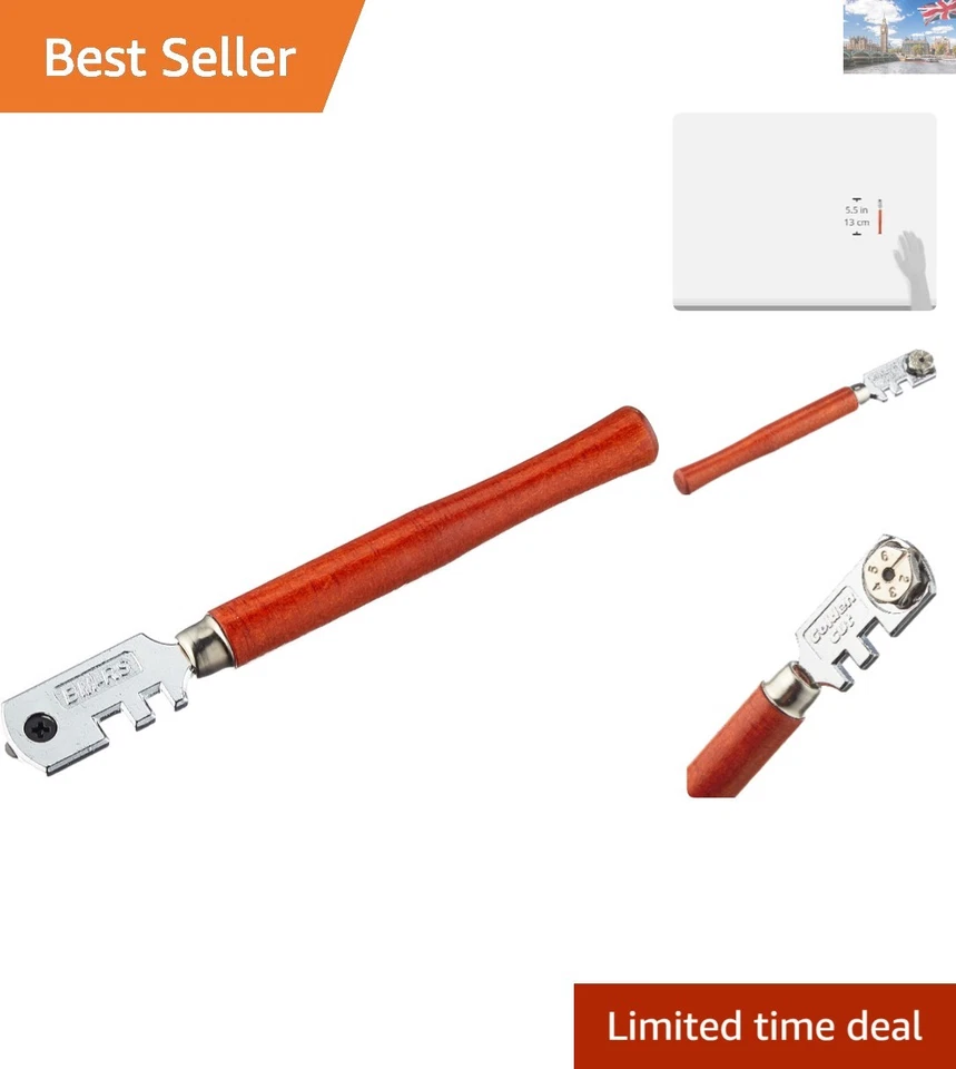 Mannesmann Glass Cutter Golden Cut 6 Cutting Wheels With Wooden Handle