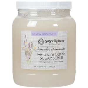 Organic Sugar Scrub 64oz Ginger Lily Farms Vegan Exfoliant Lavender Chamomile - Picture 1 of 5