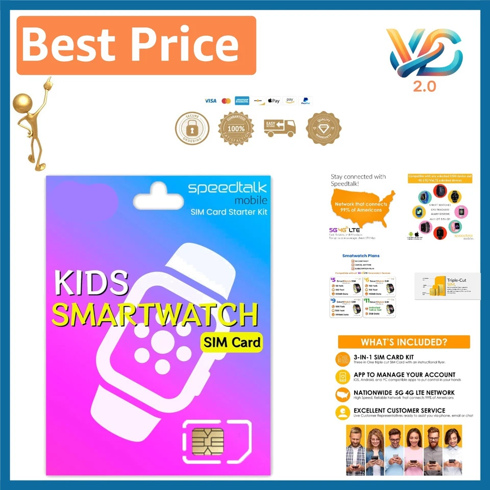 Flexible Smartwatch SIM Card - 3 Sizes, No Contract, Worldwide Coverage Included - Image 1 of 4