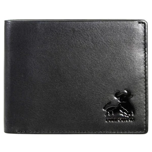 RFID Blocking Wallet For Men Bifold Soft Black Genuine Nappa Leather - Picture 1 of 7