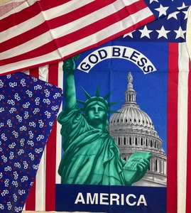 Paquete de tela patriótica de 1776 y estatua de la libertad que Dios bendiga a Estados Unidos bandera americana - Imagen 1 de 11
