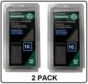 Clavos con acabado Metabo HPT 1"-1/2" pulgadas x 16 Ga acero inoxidable 1000 CT cada uno (2 PACK) - Imagen 1 de 6