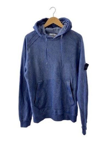STONE ISLAND felpa con cappuccio L cotone BLU plain 731562090