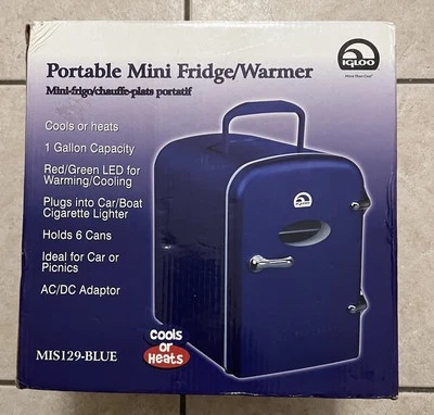 New Igloo Retro 6 Can Mini Personal Fridge Cooler And Heater for home and car - Image 1 of 3