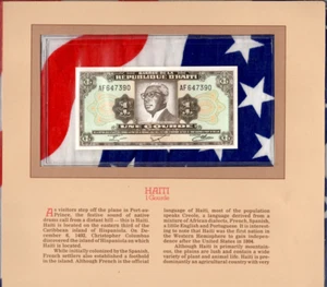 Most Treasured Banknotes Haiti 1 Gourde 1979-1984 P-239 UNC AF647390 - Picture 1 of 2