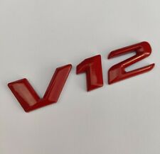 Métal V12 Badge En Rouge Vif pour Mercedes Benz SL600 S600 Saloon Emblème Auto