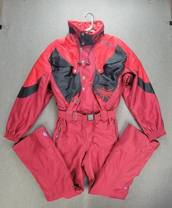 Spyder Ski Suit Mens M Red Black Thinsulate One Pies Overall Snow Bib 90s *READ* - Picture 1 of 24