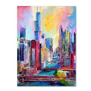 Canvas Wall Art - Richard Wallich 'Chicago 3' Wall Art for Living Room, Bedro... - Picture 1 of 6