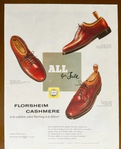 1956 Florsheim Cashmere Mens Shoes PRINT AD All for Fall The Viking 3 Styles - Picture 1 of 1
