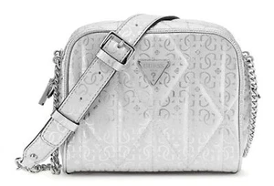 Bolso bandolera GUESS Aldina Camera Crossbody Bag plateado nuevo - Imagen 1 de 2