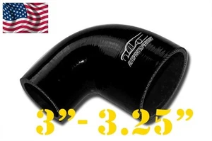 4 Ply Silicone 90 Degree Reducer Elbow Joiner Hose 76mm - 83mm 3"- 3 1/4" Black - Bild 1 von 6