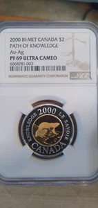 Canada 2000 BI-METAL "Path of Knowledge" $2 gold/silver coin NGC PF 69 UC - Picture 1 of 2
