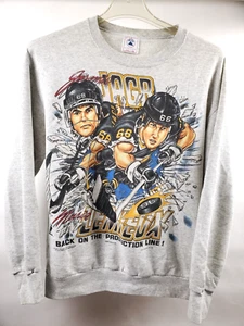 Suéter De Colección 1995 Pittsburgh Penguins NHL Adulto Grande Mario Lemieux Puntada Única - Imagen 1 de 7