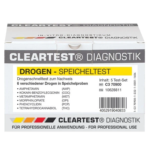 SERVOPRAX GMBH Drogentest Drogen Speicheltest auf Drogenrückstände 6 Parameter, 5 Tests