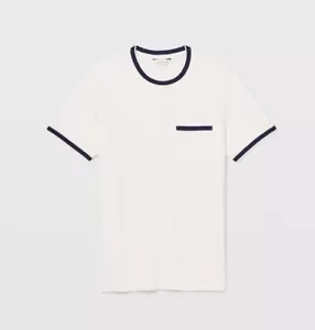 CLUB MONACO Men's MEDIUM Short Sleeve Piqué Crewneck Tee T-Shirt B5 - Picture 1 of 11