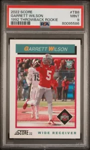 Garrett Wilson 2022 Score Throwback Rookie #TB8 PSA 9 NEUWERTIG - Bild 1 von 2