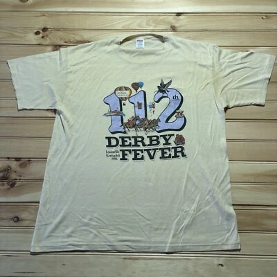Camisa de Carreras de Caballos Vintage Años 80 112 Kentucky Derby Churchill Downs 1986 - XL Foto 1 de 4