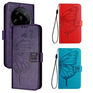Butterfly Leather Wallet Phone Case for Xiaomi Redmi K60 K70e Note 13 POCO X6 X5 - Picture 1 of 20