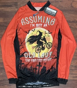NWT Global Cycling Gear Full Zip Jersey"Assuming I’m Just An Old Lady”Women Sz S - Picture 1 of 6