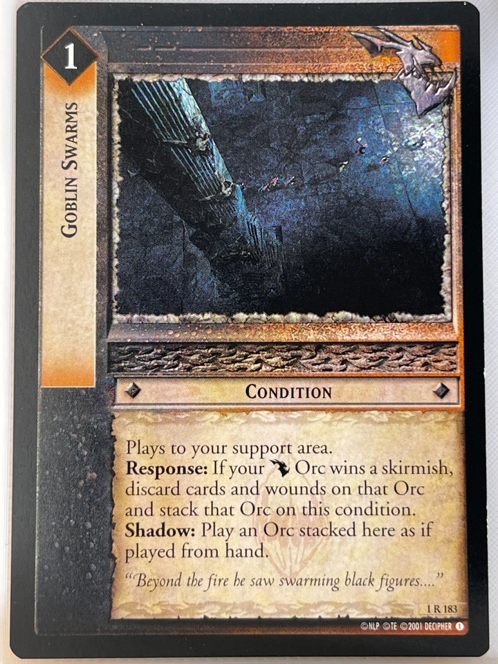 LORD OF THE RINGS TCG FELLOWSHIP 1R183 GOBLIN SWARMS lp - Image 1 of 1