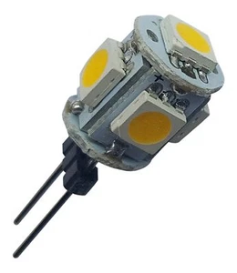 G4 1.5W 5 SMD LED 5050 12V DC 90LM BOMBILLA BLANCA CÁLIDA ~10W - Imagen 1 de 5