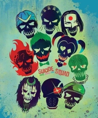 New Suicide Squad Skulls Movie Fleece Throw Gift Blanket Harley Quinn Joker NIP - Image 1 of 2