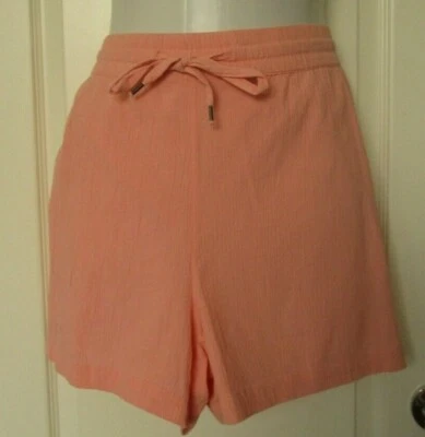 Style and Company Knit Shorts Size XXL Pink Cotton Blend Tie String - Image 1 of 2