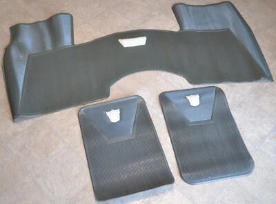 Juego de pares de alfombrillas delanteras y traseras NOS 1964 Ford Galaxie, contorno completo azul plateado Foto 1 de 4