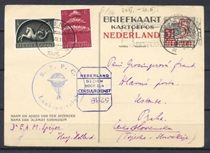BRIEFKAART 5 op 3½c BIJFR. 2½C SYMBOLEN 'S-GRAVENHAGE 7.VII.1945 PRAHA Ho866 - Picture 1 of 2