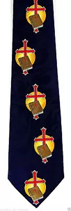 Cravatta uomo Sacra Bibbia e Croce Rossa cristiana religiosa Gesù cravatta collo blu - Foto 1 di 3
