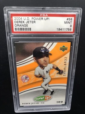 2004 UPPER DECK POWER UP! 100 POINTS PARALLEL ORANGE #58 DEREK JETER PSA 9 MINT - Image 1 of 2