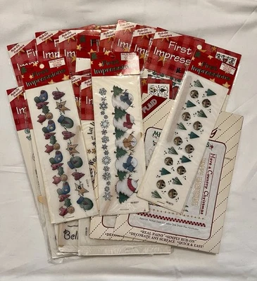 Huge Lot 18 First Impressions Plaid Rub-On Transfers Christmas Crafts Scrapbook - Image 1 of 4