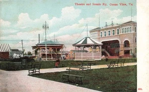 Postkarte ~ Meerblick Virginia, Theater & Landschaftseisenbahn - Bild 1 von 2