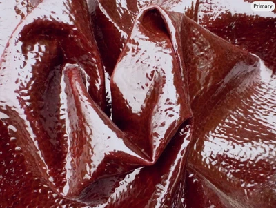 Goatskin leather hide Maroon Large Grain Embossed w/Glossy Patent finish - Image 1 of 4