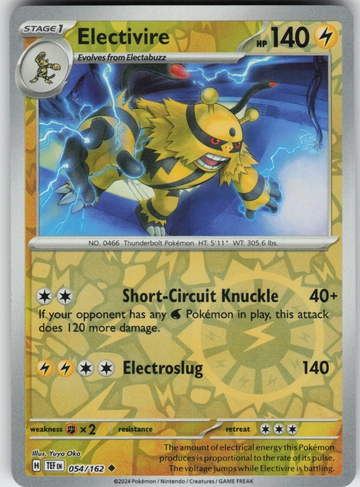 PO-01 Reverse Holo Electivire 054/162 Uncommon SV05: Temporal Forces - Image 1 of 1