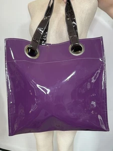 Crate & Barrel Palazzo Lack Tasche Lila Oversized - Bild 1 von 10