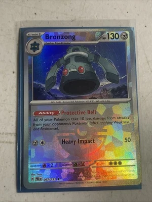 Pokemon Bronzong 067/131 Prismatic Evolutions Pokeball Textured Foil NM - Image 1 of 2