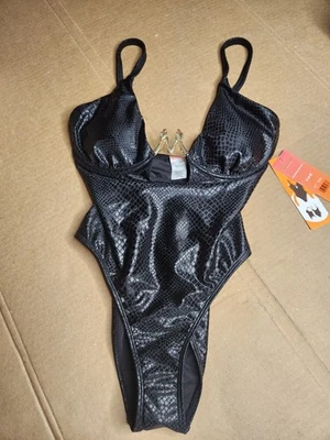 Hot Girl Summer женщин S 4-6 черный купальник на косточках один ПК змея Меган Stalli - Изображение 1 из 4