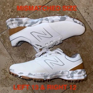 (TALLA NO COINCIDENTE) Zapatos New Balance Golf Brighton Blanco/Marrón TALLA L 13 4E y R 12D - Imagen 1 de 8