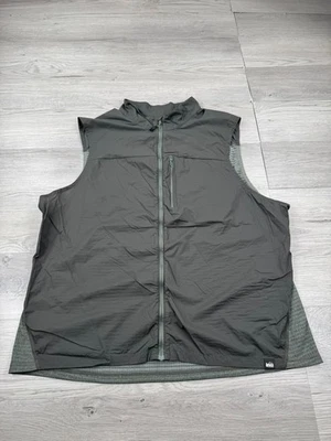 REI Vest Mens 2XL Green Olive Army Ultra Lightweight Zip Jacket Sleeveless - Image 1 of 4