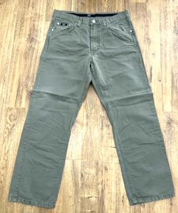 BOSS HUGO BOSS MEN'S JEANS PANTS-STRAIGHT LEG-OLIVE GREEN-SZ. 34/30-USED - Picture 1 of 8