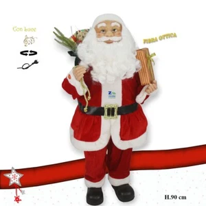 BABBO NATALE PUPAZZO H.90 CM CON LUCI, MOVIMENTO E MUSICA NATALIZIA ART.49551 - Foto 1 di 1