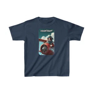 US KIds 7Y 14Y - Dogfight - Cute dog in an old propeller plane - Cute Funny Kids - Picture 1 of 29