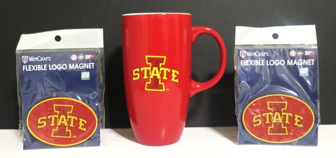 IOWA STATE CYCLONES, BONE CHINA COFFEE MUG AND FLEXIBLE MAGNETS CLOSEOUT PACKAGE Cover