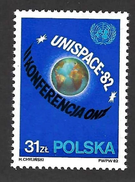 Poland 2525 MNH. Michel 2816, UN Conference, Outer Space, 1982. - Image 1 of 1