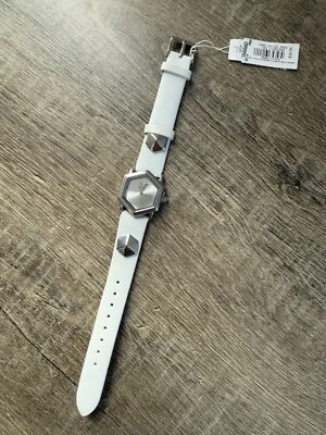 NWT American Eagle Outfitters Wristwatch Silver Tone With White Buckle Band - Image 1 of 3