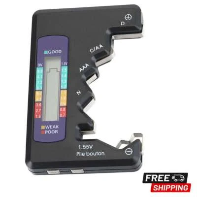 Battery Tester Checker Universal For AA AAA C D 9V 1.55V Button Cell Batteries - Image 1 of 4