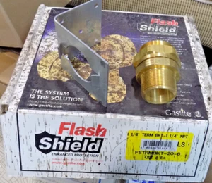 GASTITE 1-1/4'' NPT x NPT Brass Termination Bracket FSTRMBKT-20-6  1 per bid - Picture 1 of 5